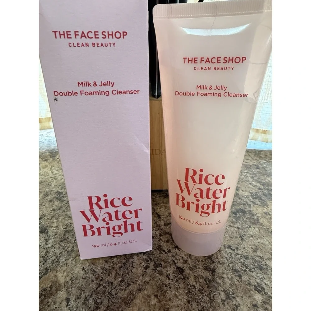 THE FACE SHOP Rice Water Bright Milk & Jelly Double Foaming Cleanser 190ml 6.4oz
